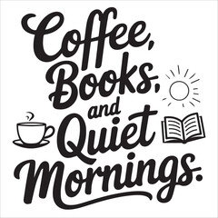coffee and book t-shirt design.