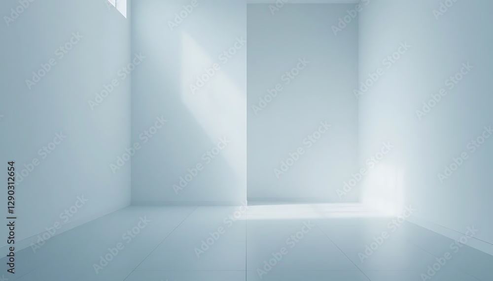 Poster an empty room with light entering through a window