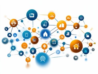 Fototapeta premium Intelligent Learning Systems with Vector Illustrations of Connections