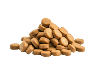 A pile of round, golden-brown treats stacked together, showcasing a uniform shape and texture.