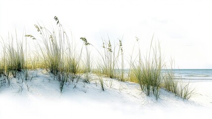 Fototapeta premium dune grass on white background/dune grass/summertime vacation