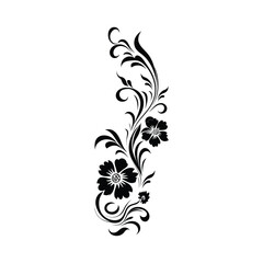 Fototapeta premium A floral design with thick silhouette clipart