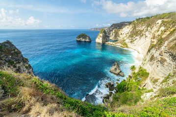Awesome view of Diamond Beach at Nusa Penida, Indonesia