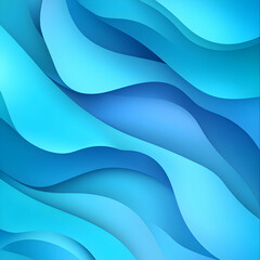 Fototapeta premium A vibrant abstract wavy background in shades of blue and turquoise, with smooth gradients and subtle glowing accents