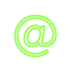 Icon at from the flow of energy of green color. Shimmering neon