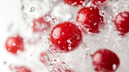 Cluster of ripe cherry tomatoes covered with water drops isolated on white background.