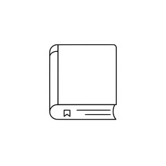 Knowledge in Ink: A simple, elegant line drawing of a closed book with a bookmark, perfect for illustrating the essence of knowledge, education, and reading.