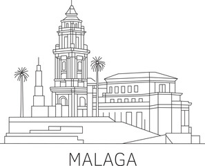 Malaga City Line Draw Simple Minimalist