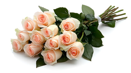 A bouquet of delicate peach roses, perfect for a romantic gift.