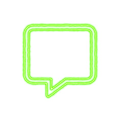 Naklejka premium Icon comment from the flow of energy of green color. Shimmering neon