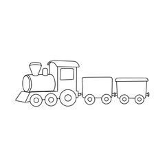 Toy Train Sketch: A delightful sketch of a toy train with a locomotive, tender, and cargo cars, evoking nostalgia and childhood joy.