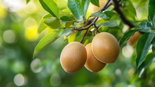 Sapodilla tree / The sapodilla is a fairly slow-growing, long-lived tree, upright and elegant, distinctly pyramidal when young