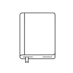 Literary Minimalism: A clean, minimalist line drawing depicts a closed book with a bookmark, emphasizing the simplicity and elegance of reading and writing. 