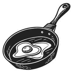 egg omelet food silhouette vector illustration