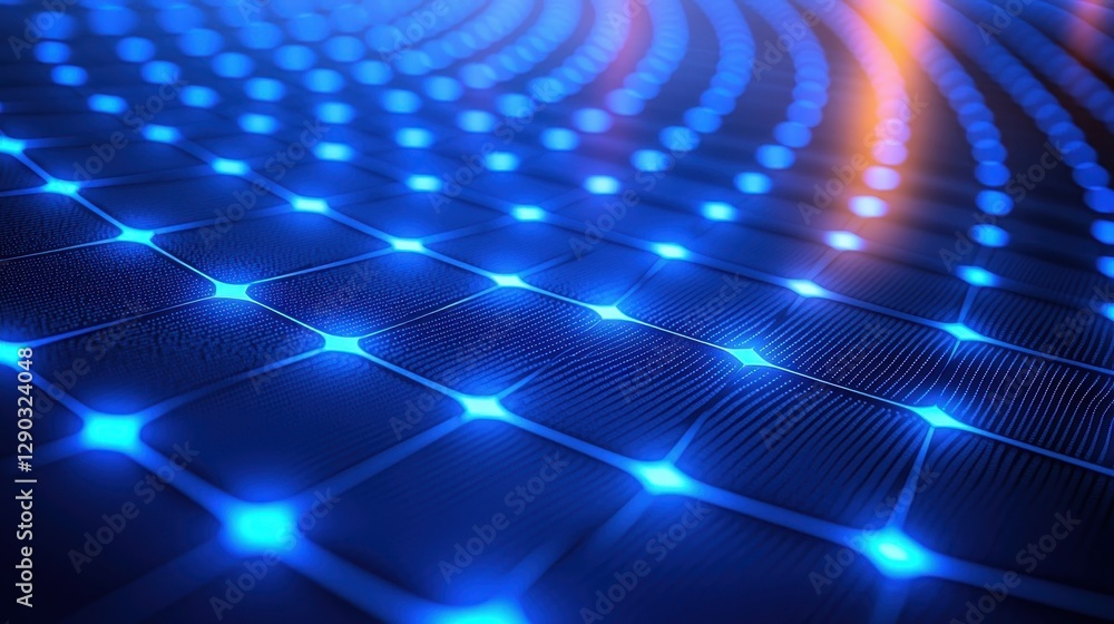 Poster visual innovation dynamic blue light patterns in an abstract digital technology environment