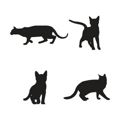 black silhouettes of cats