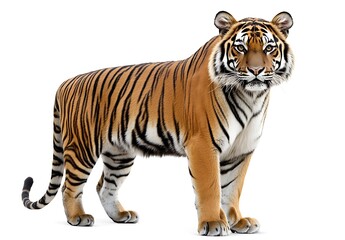 Obraz premium Majestic Bengal Tiger Wildlife Animal Portrait Isolated on White