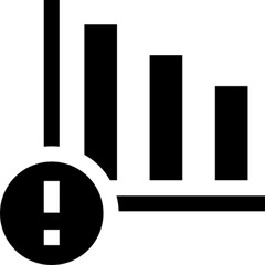Minimalist statistics glyph icon in a monochrome vector style. This simple design symbolizes data analysis, performance metrics, trends, and business insights, making it ideal for finance, analytics, 