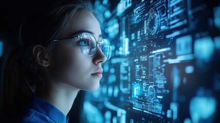 Exploring data visualization techniques tech lab digital art high-tech close-up innovation