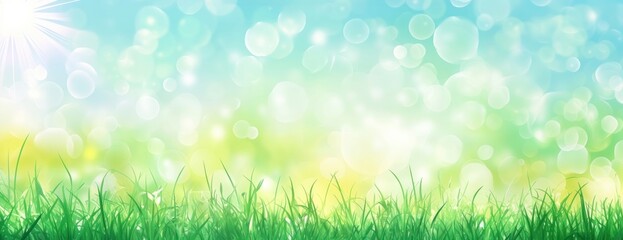 Obraz premium Spring grass background outdoors.