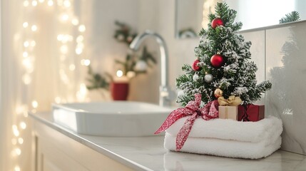 Festive Christmas Bathroom Decor