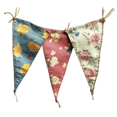 Bunting Flags isolated on transparent background, png