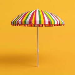 Obraz premium Striped Beach Umbrella Summer Vacation Holiday Sunshade
