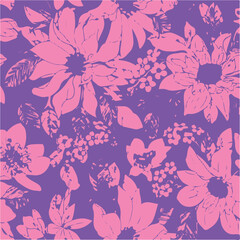 botanical floral vector seamless pattern with roses herbs and leaves big set background with flowers