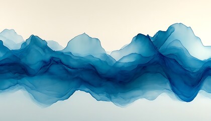 Abstract blue mountain range