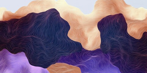 Ethereal typography lines in pastel lavender and dreamy sky blue, curving gently like soft ribbons against a light cloud-gray backdrop.