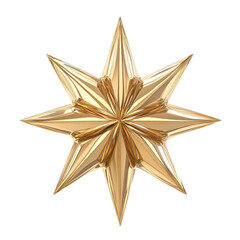 Fototapeta premium Golden Star Eight Pointed Shape Festive Decoration
