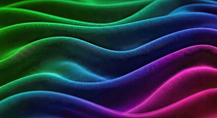 Obraz premium A Soft Fabric Texture With Undulating Velvet Folds, Creating a Play of Light and Shadow in Rich Jewel Tones of Emerald Green, Sapphire Blue, and Deep Amethyst