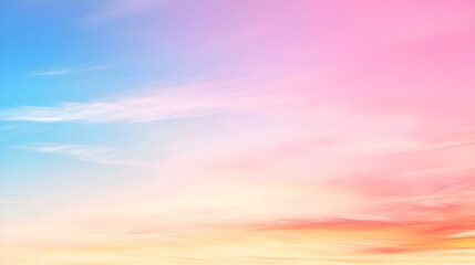 Pastel Sky With Soft Clouds at Sunset