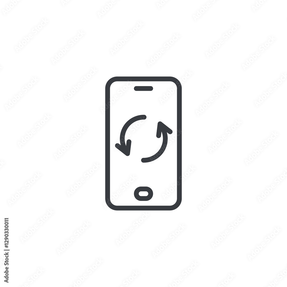 Poster phone trade-in program line icon