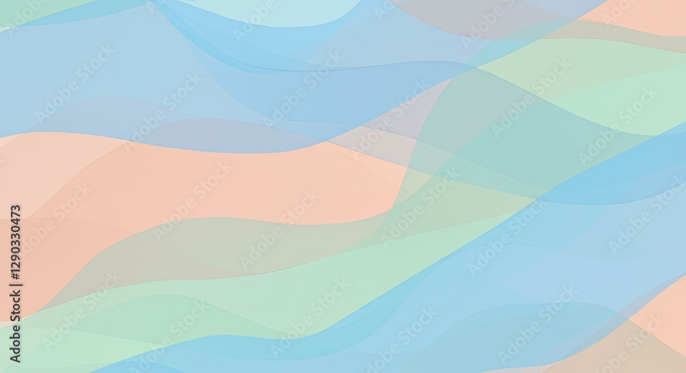 Poster abstract pastel waves: a serene and abstract design. colorful flowing wave patterns in soft pastel h