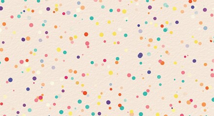 A Seamless Decorative Paper Texture Featuring Scattered Multicolored Confetti Dots Over a Softly Textured Background