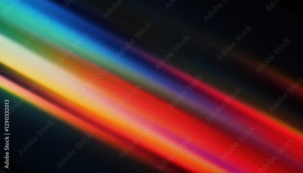 Poster diagonal spectrum light streaks on black background, vibrant abstract gradient with smooth blur for 