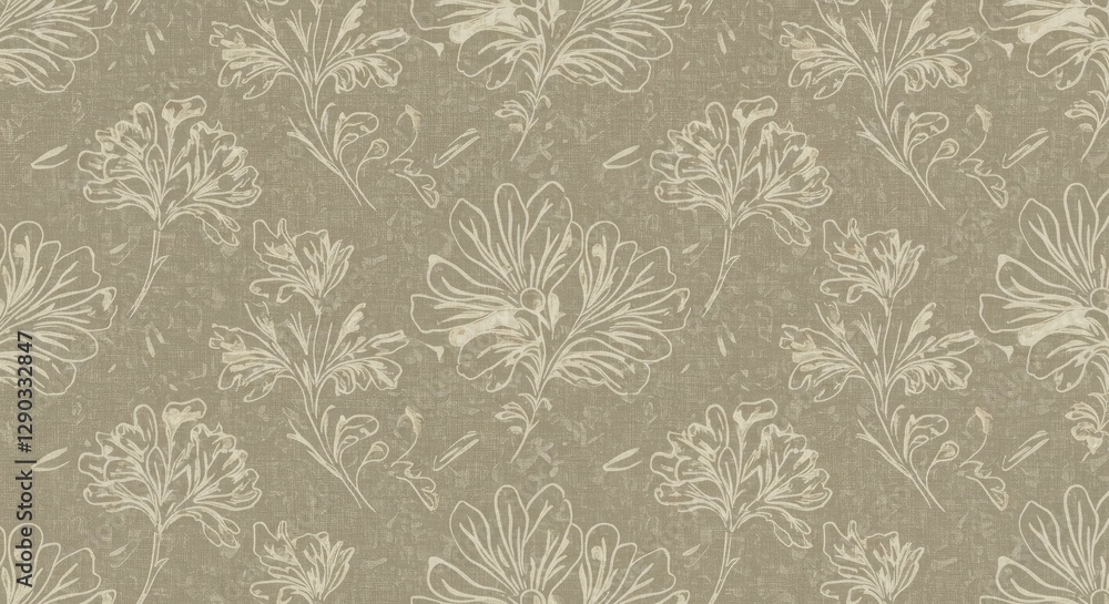 Aufkleber high-resolution texture featuring delicate hand-sketched floral motifs with a soft watermark effect 