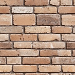 Fototapeta premium Sturdy brick wall composed of individual bricks showcasing a textured surface and classic architectural design seamless pattern