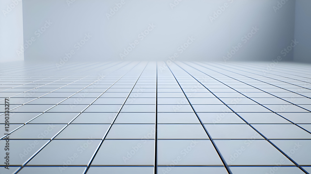 Poster white and gray tile floor grid pattern perspective