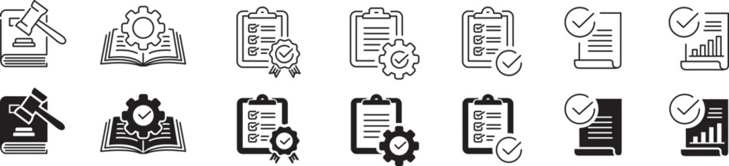 Regulation icons set vector illustration
