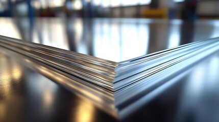 Elegant silver aluminium sheet gloss and reflective qualities perfect for creating stylish and minimalistic designs