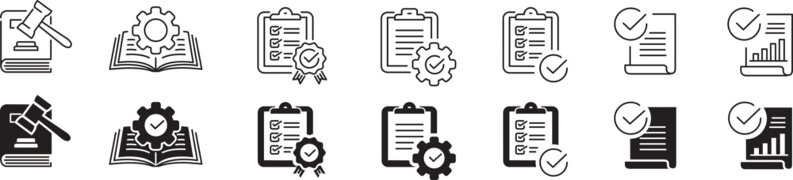 Regulation icons set vector illustration
