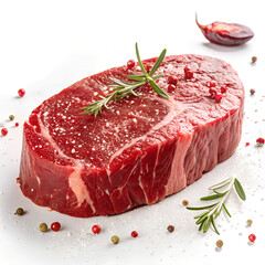 raw beef steak with rosemary for your design
