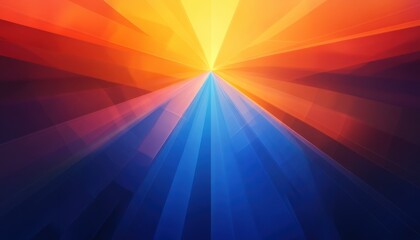 Fototapeta premium Luminescent triangular light burst abstract art digital creation colorful atmosphere vibrant viewpoint