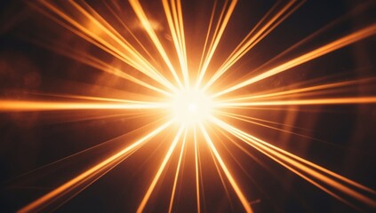 Fototapeta premium Cinematic Sunburst Flare Overlay Warm Golden Rays
