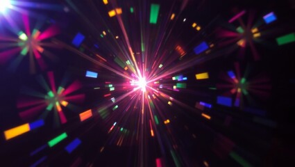 Naklejka premium Cinematic Sunburst Flare Overlay Warm Golden Rays