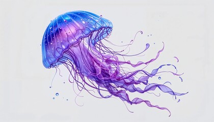 jellyfish on white background