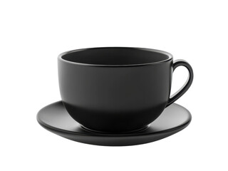 Elegant Black Teacup and Saucer: A Still Life Study of Simple Elegance and Minimalist Design