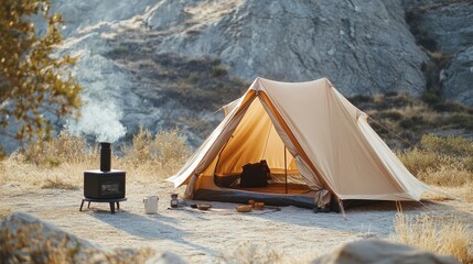 camping tent in the forest